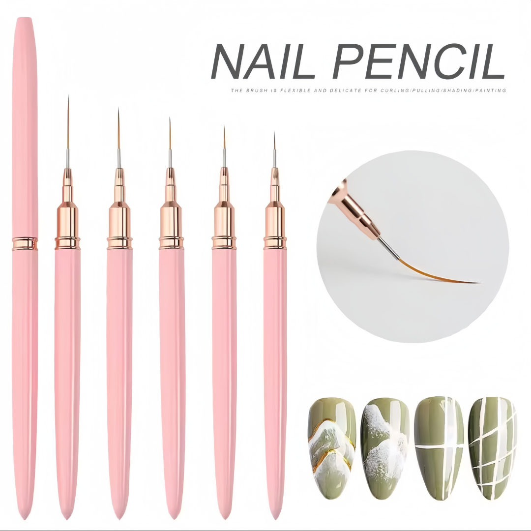 Nail Art Brush Set - 5-in-1 Nail Art Pen Set Brush
