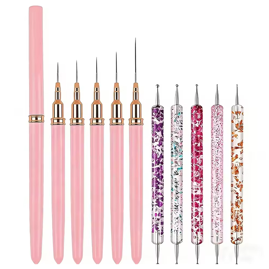 Nail Art Brush Set - Dual-ended Acrylic Nail Art Brushes Set