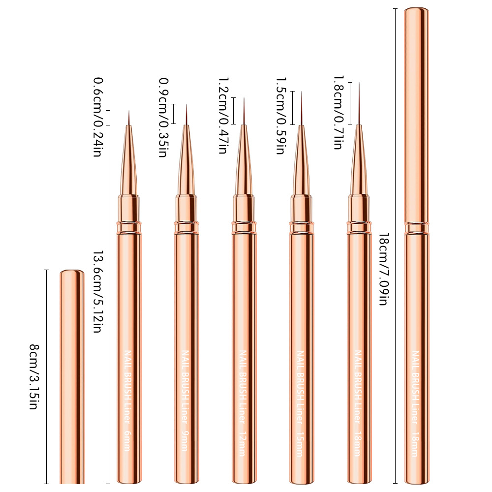 Nail Art Brush Set - 1/3/5pcs Nail Art Liner Brushes Set