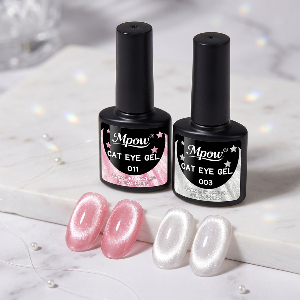 Mpow 1/2pcs 10ml Pink Cat Eye  - Nail Art Cat Eye Pink ulasan dan harga