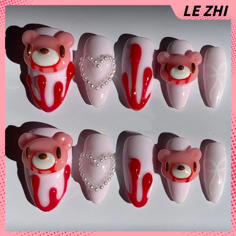 3D Kawaii Hand-Carved Rilakkum - Nail Art Strawberry ulasan dan harga