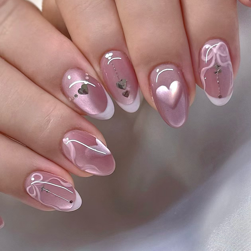24pcs Gilded Flower Press on N - Nail Art Simple ulasan dan harga