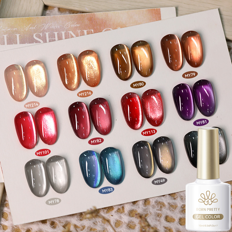 BORN PRETTY 10ml Gold Pink Gla - Nail Art Cat Eye Pink ulasan dan harga