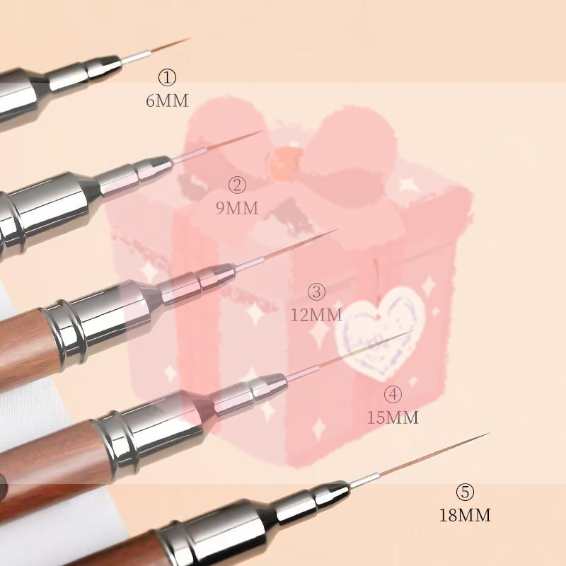 Professional 5 Piece Sandalwoo - Nail Art Brush Set ulasan dan harga