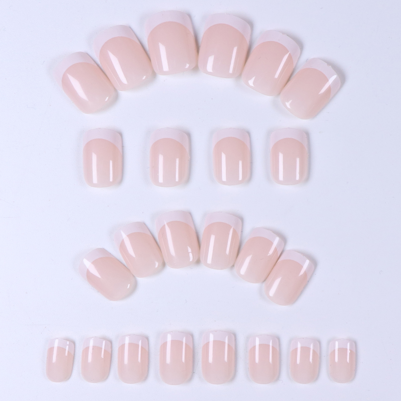 24PCS French white border shor - Nail Art French Nails ulasan dan harga