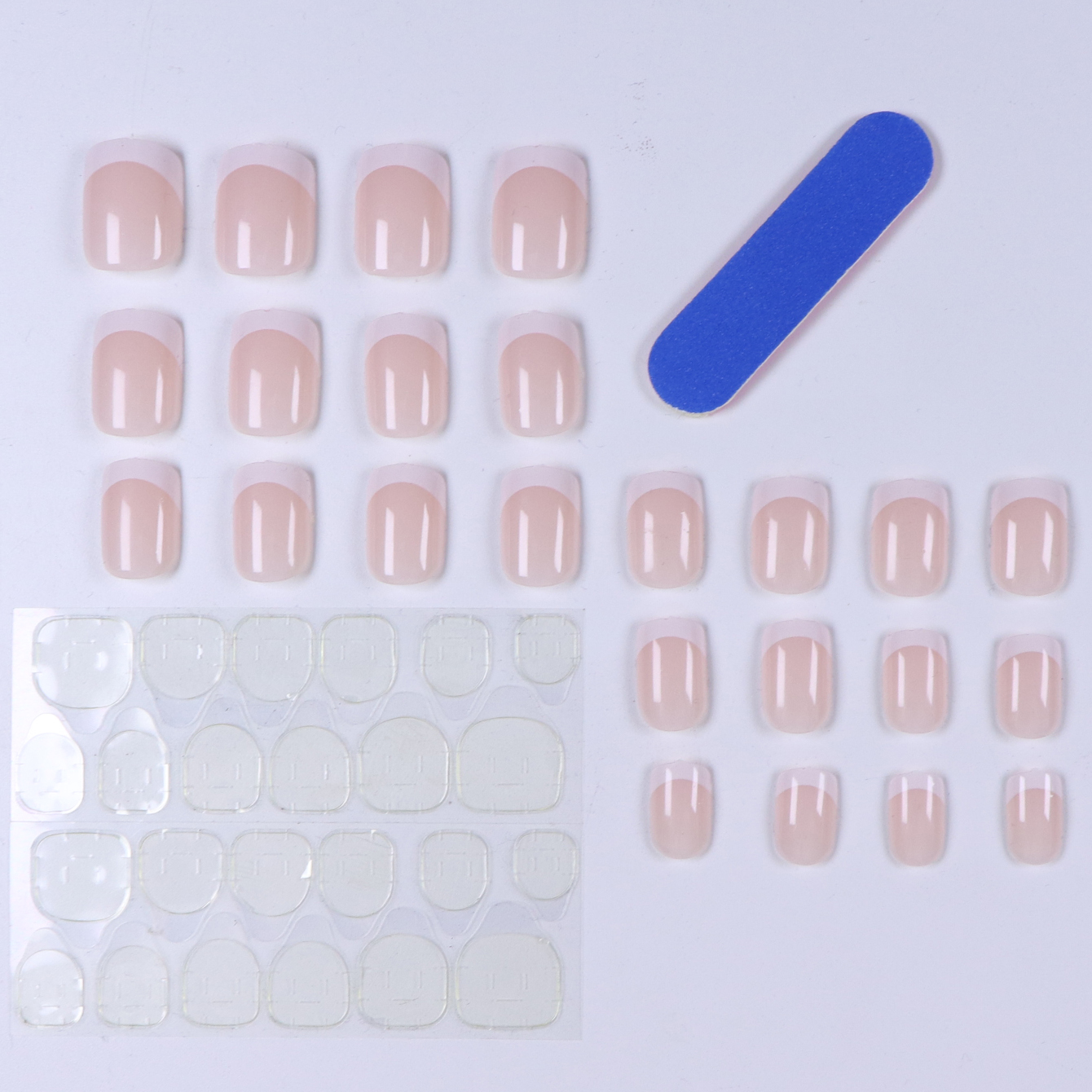 24PCS French white border shor - Nail Art French Nails ulasan dan harga