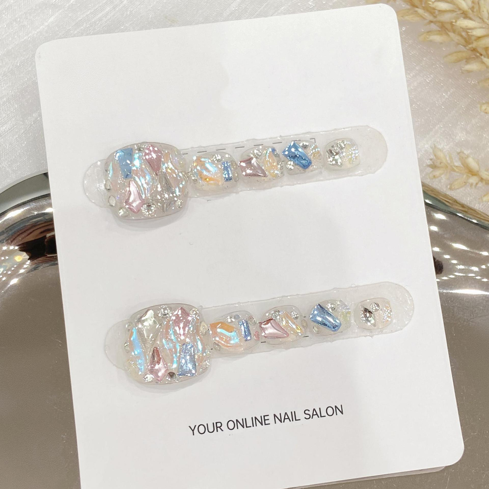 Handmade Press On Nails Transp - Nail Art Glitter ulasan dan harga