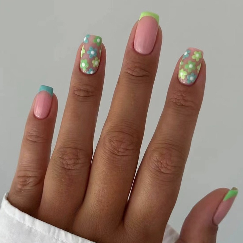 24Pcs French Color Simple Fash - Nail Art Simple ulasan dan harga