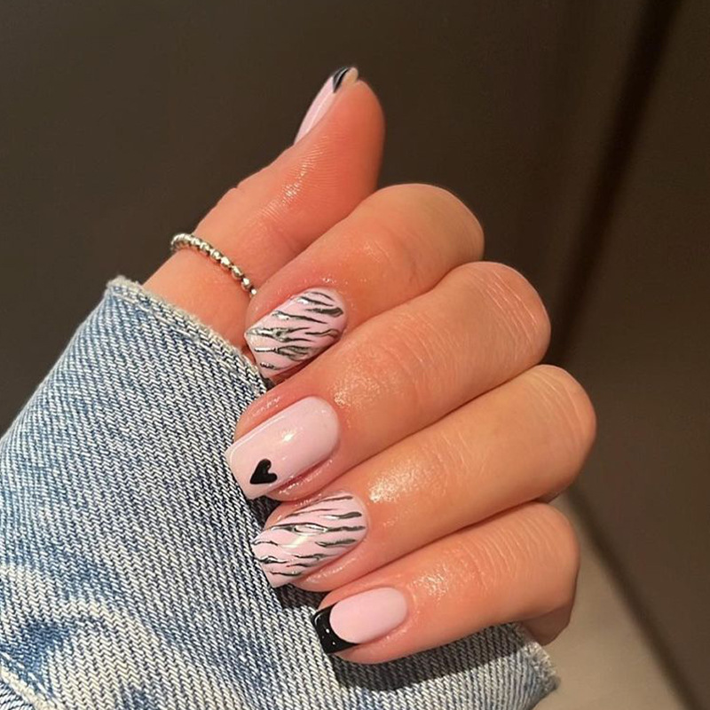 24Pcs French Color Simple Fash - Nail Art Simple ulasan dan harga