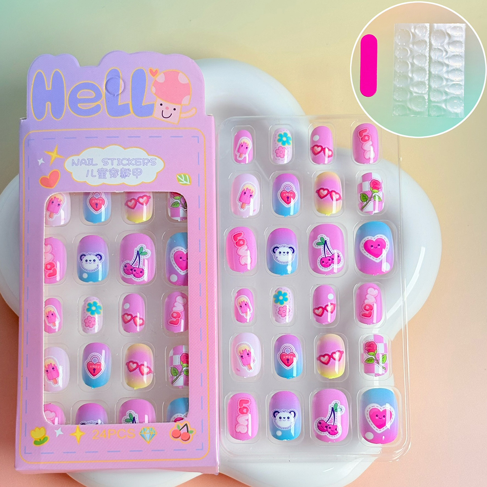24Pcs/Box Lovely Red Cherry St - Nail Art Strawberry ulasan dan harga
