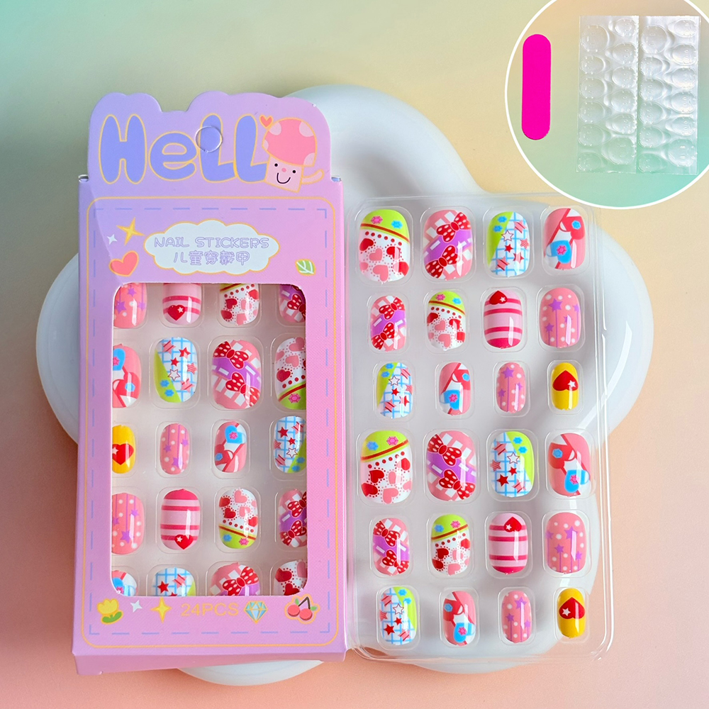 24Pcs/Box Lovely Red Cherry St - Nail Art Strawberry ulasan dan harga