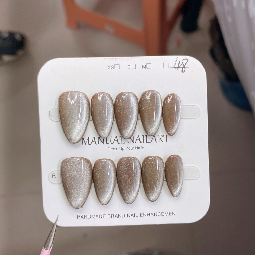 10pc French Almond Shape Cat's - Nail Art French Nails ulasan dan harga
