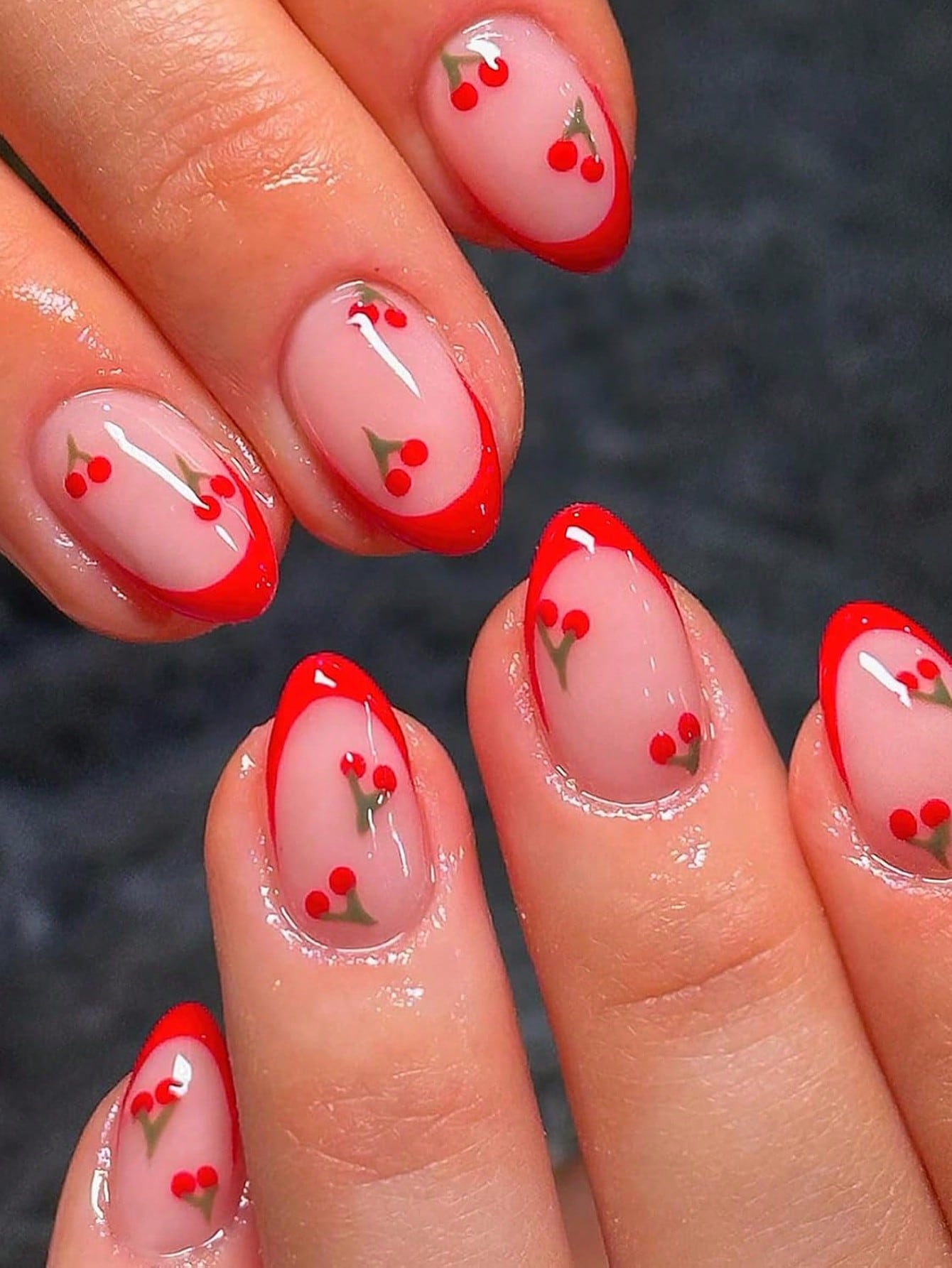 French Sakura Press On Nails 2 - Nail Art French Nails ulasan dan harga
