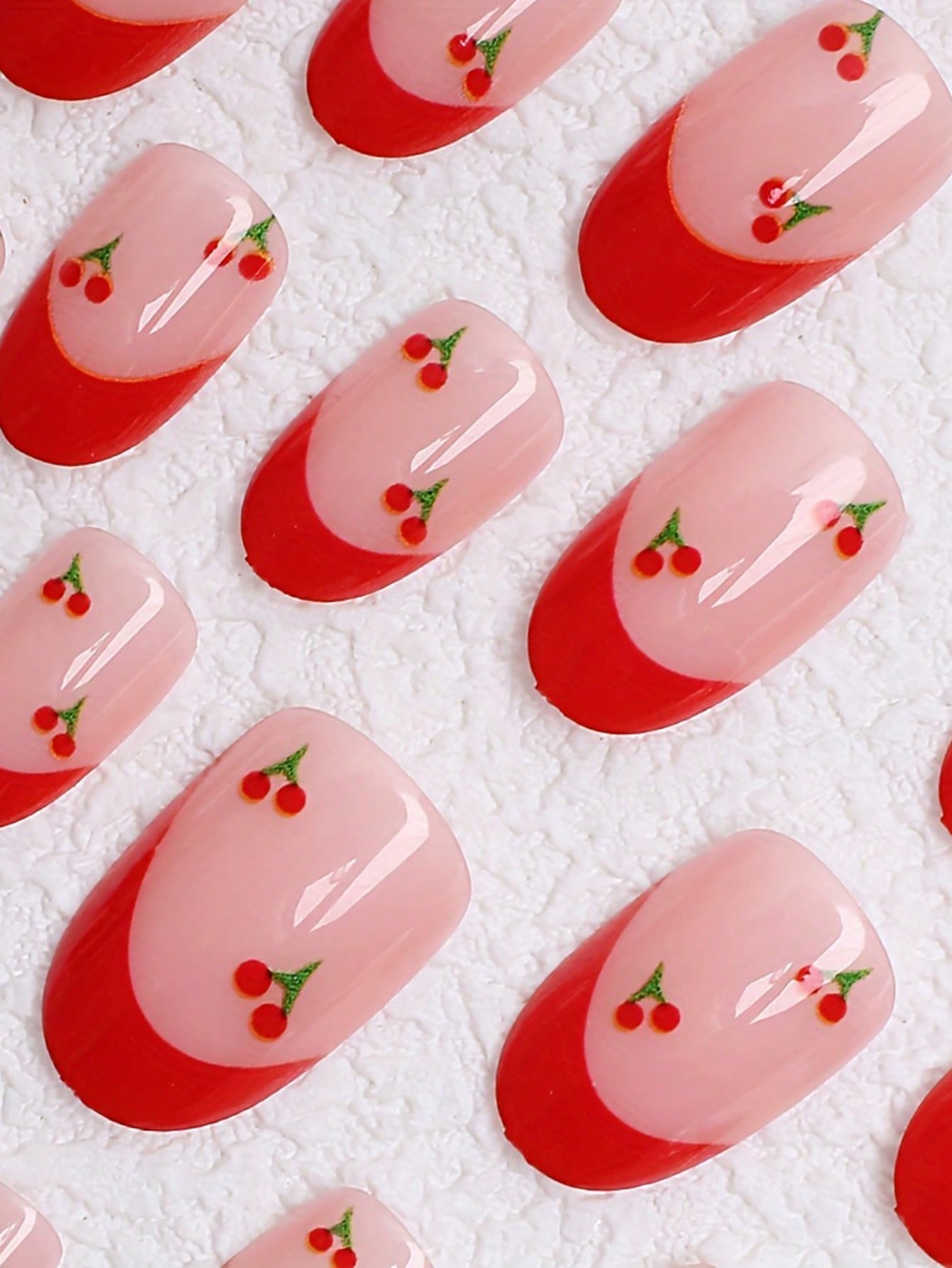 French Sakura Press On Nails 2 - Nail Art French Nails ulasan dan harga