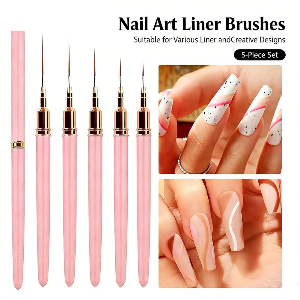 5pcs Nail Art Liner Brushes an - Nail Art Brush Set ulasan dan harga