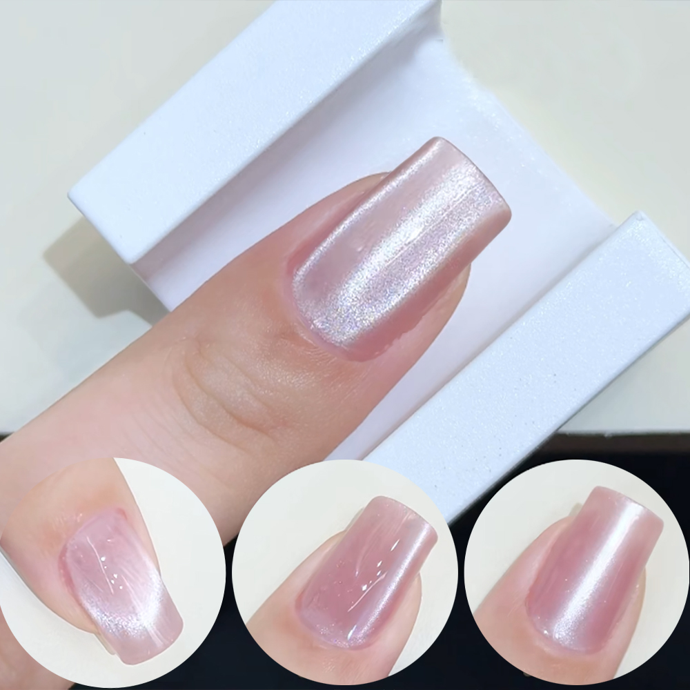 5D U-shaped French Cat Eye Nai - Nail Art Cat Eye Pink ulasan dan harga