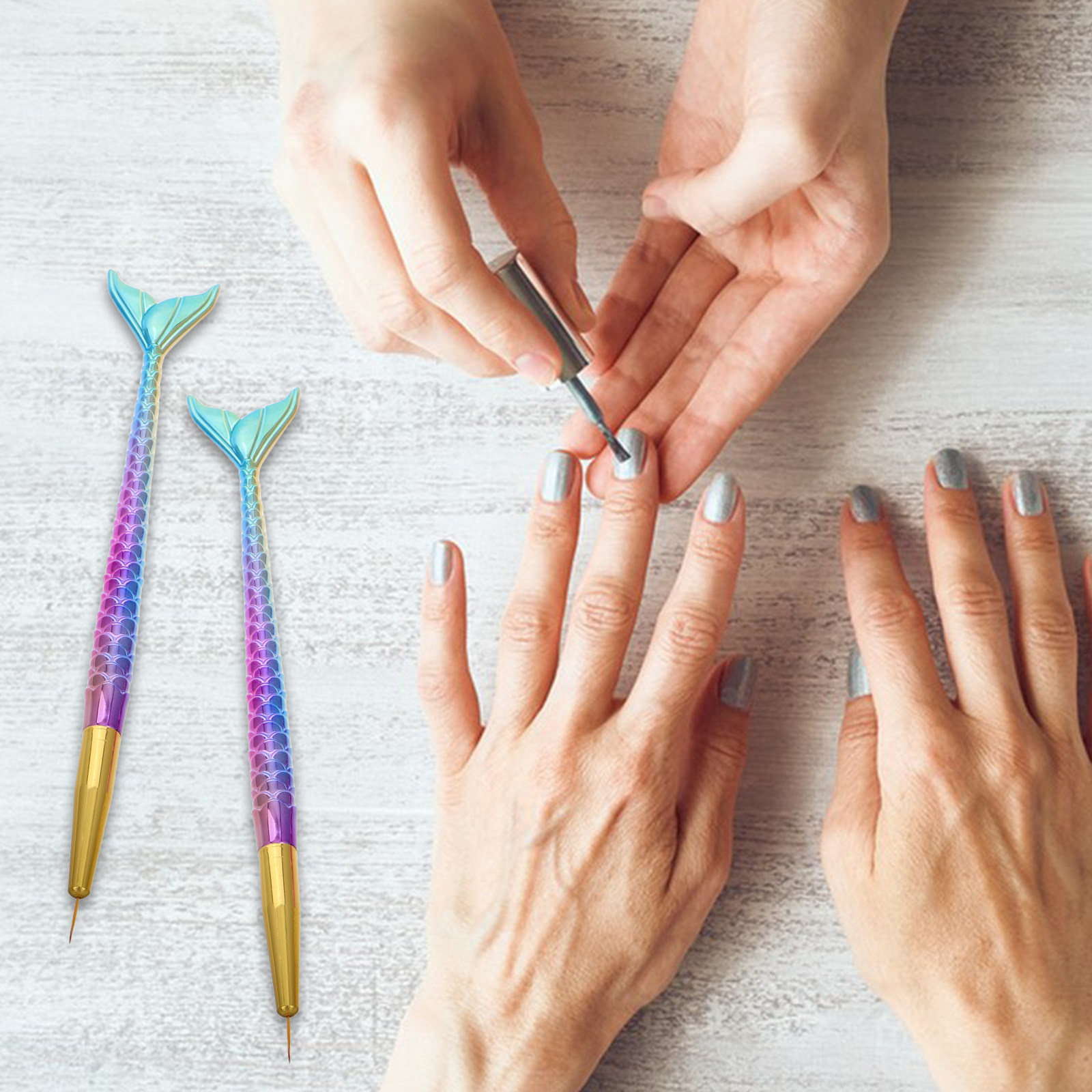 3Pcs Nail Art Liner Brush Merm - Nail Art Brush Set ulasan dan harga