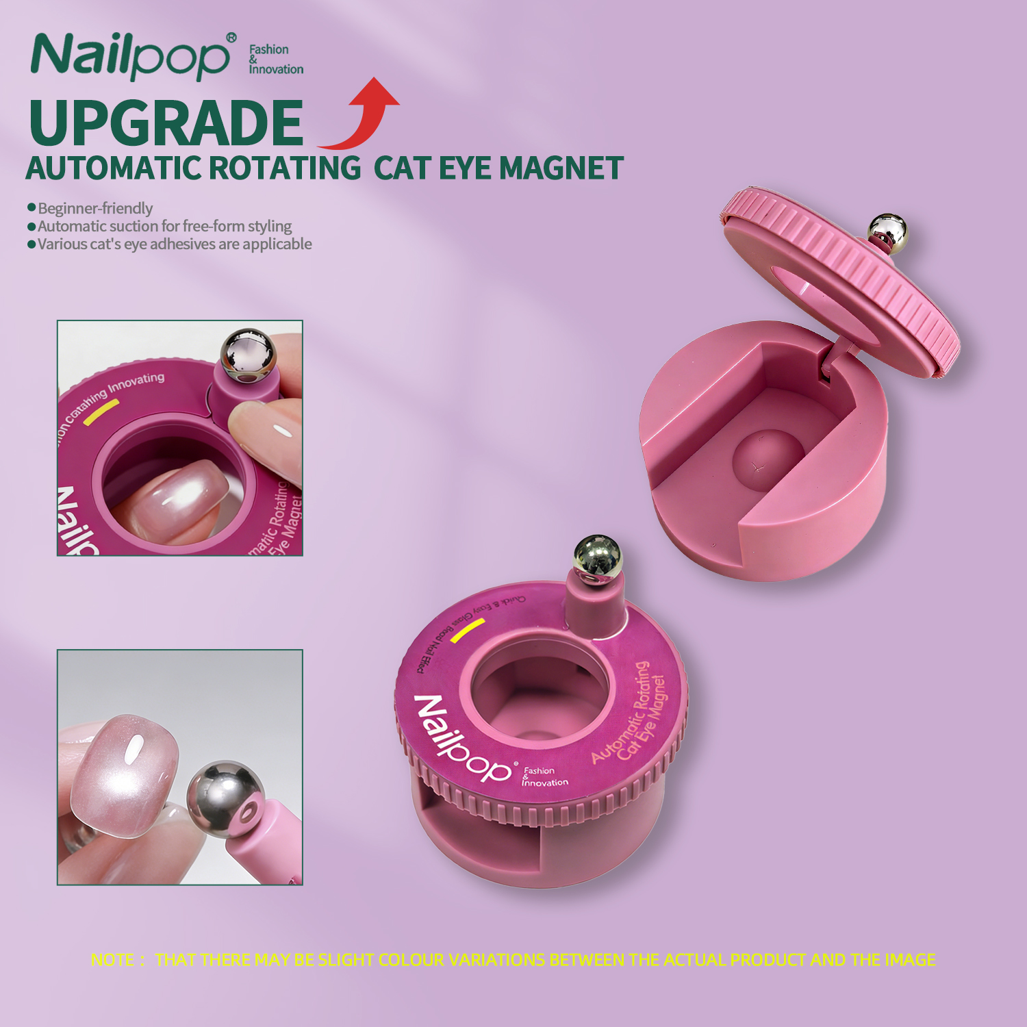 Nailpop Automatic Rotating Cat - Nail Art Cat Eye Pink ulasan dan harga