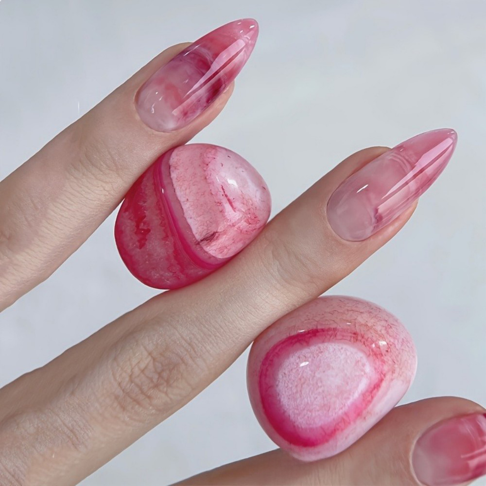 24pcs Simple Almond Press on N - Nail Art Simple ulasan dan harga