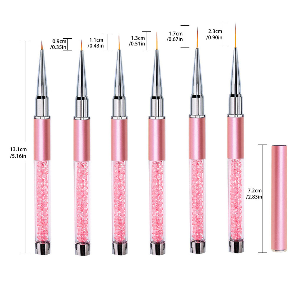 6pcs/Set Acrylic French Stripe - Nail Art Brush Set ulasan dan harga