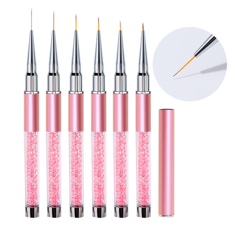 6pcs/Set Acrylic French Stripe - Nail Art Brush Set ulasan dan harga