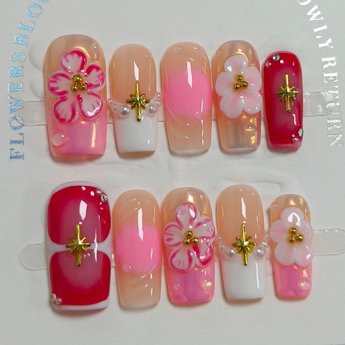 10Pcs French Ballet Handmade R - Nail Art French Nails ulasan dan harga