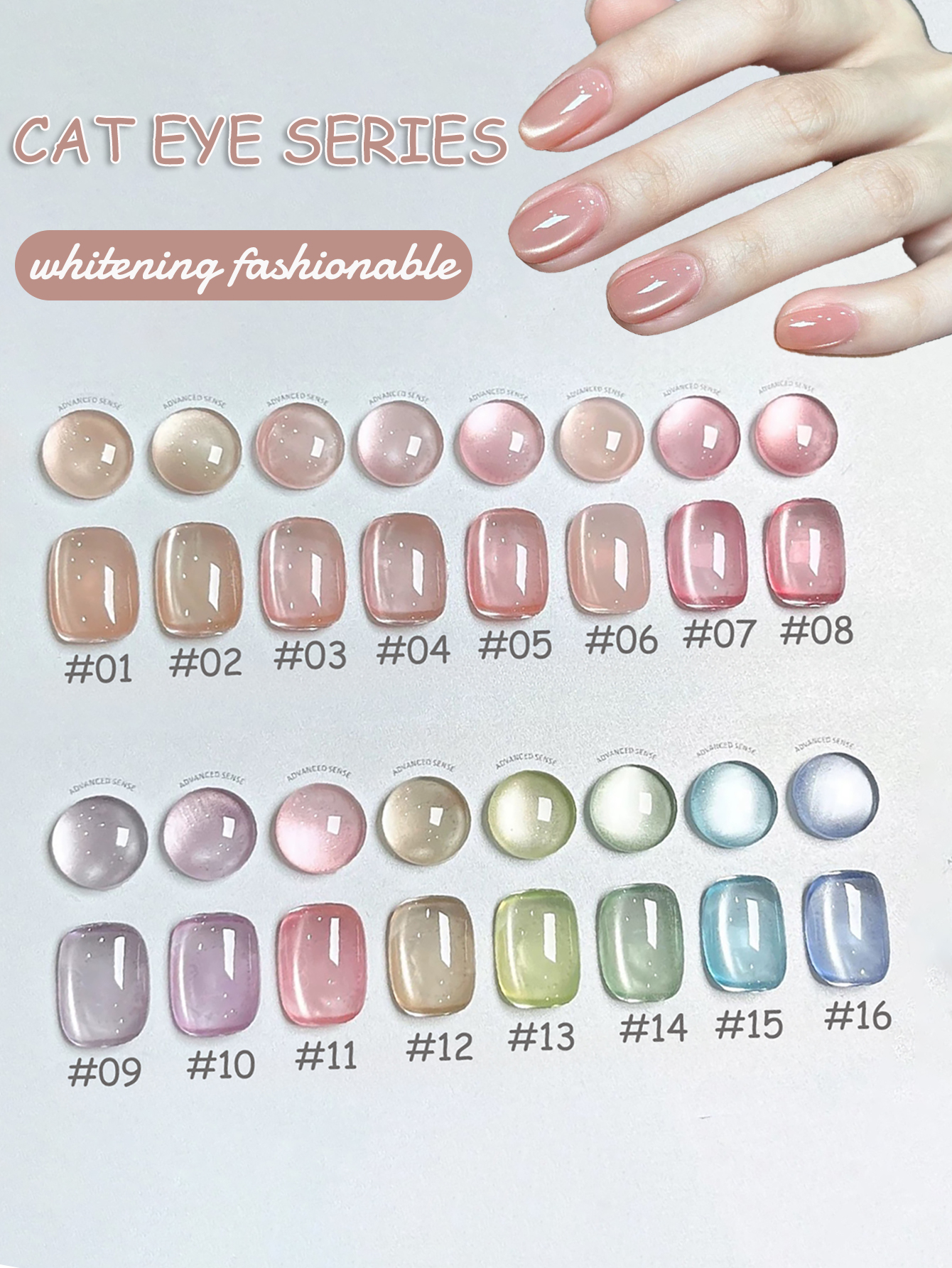 1-24pcs WS Spring Summer Ice T - Nail Art Cat Eye Pink ulasan dan harga