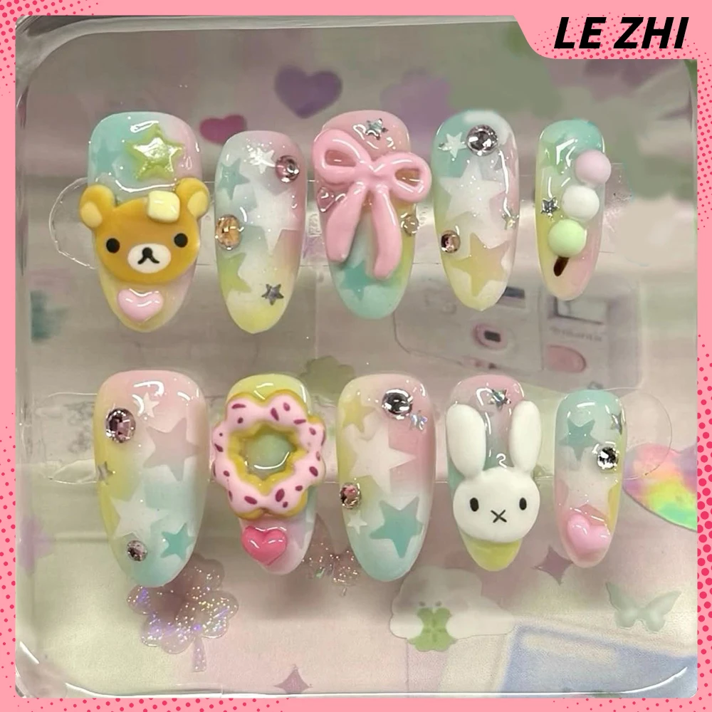 3D Handmade Rilakkuma Press On - Nail Art Strawberry ulasan dan harga