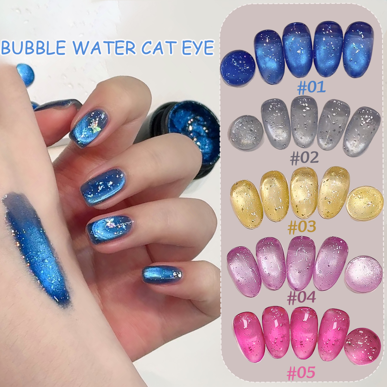 1pcs PSK 2026 Summer New Ocean - Nail Art Cat Eye Pink ulasan dan harga