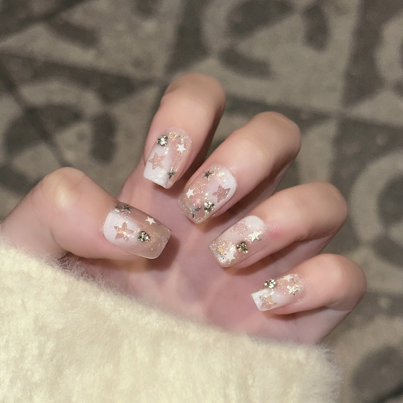 10PCS Short Square Fake Nails  - Nail Art Strawberry ulasan dan harga