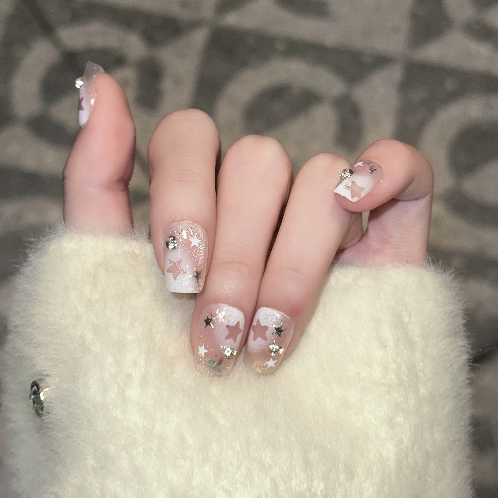 10PCS Short Square Fake Nails  - Nail Art Strawberry ulasan dan harga