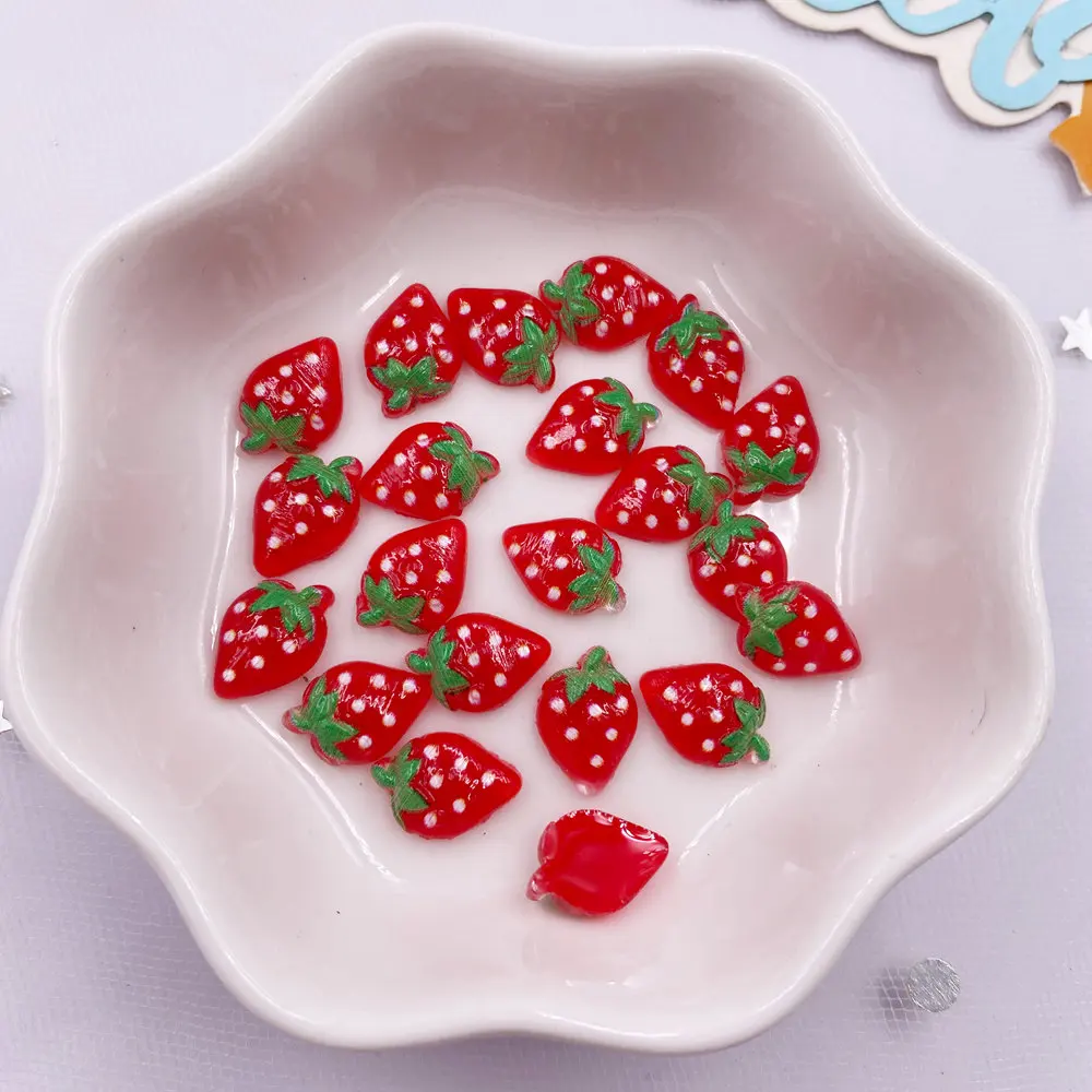 60Pcs Glitter Resin Colorful M - Nail Art Strawberry ulasan dan harga