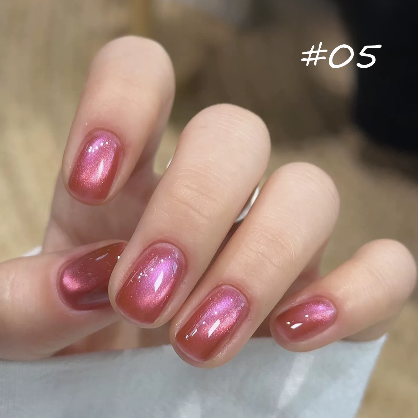1-10pcs PSK New Pink Gold Soft - Nail Art Cat Eye Pink ulasan dan harga