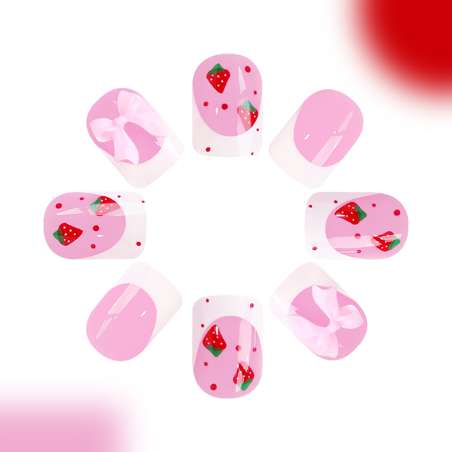 24pcs Red Strawberry Designs F - Nail Art Strawberry ulasan dan harga