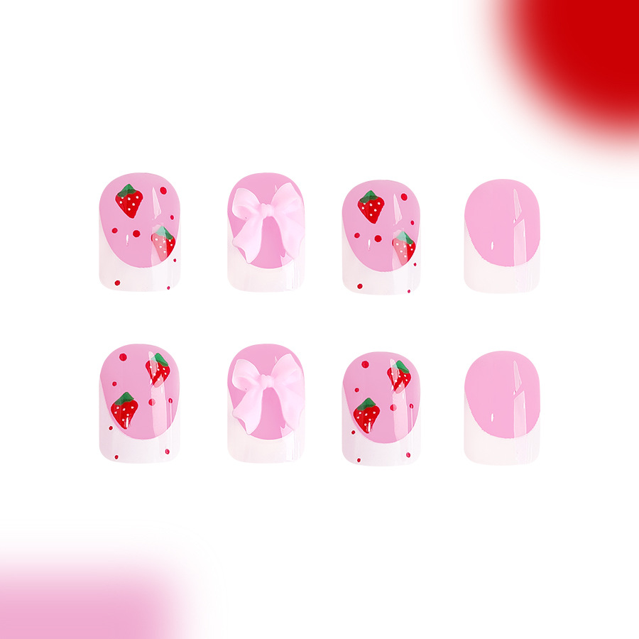 24pcs Red Strawberry Designs F - Nail Art Strawberry ulasan dan harga