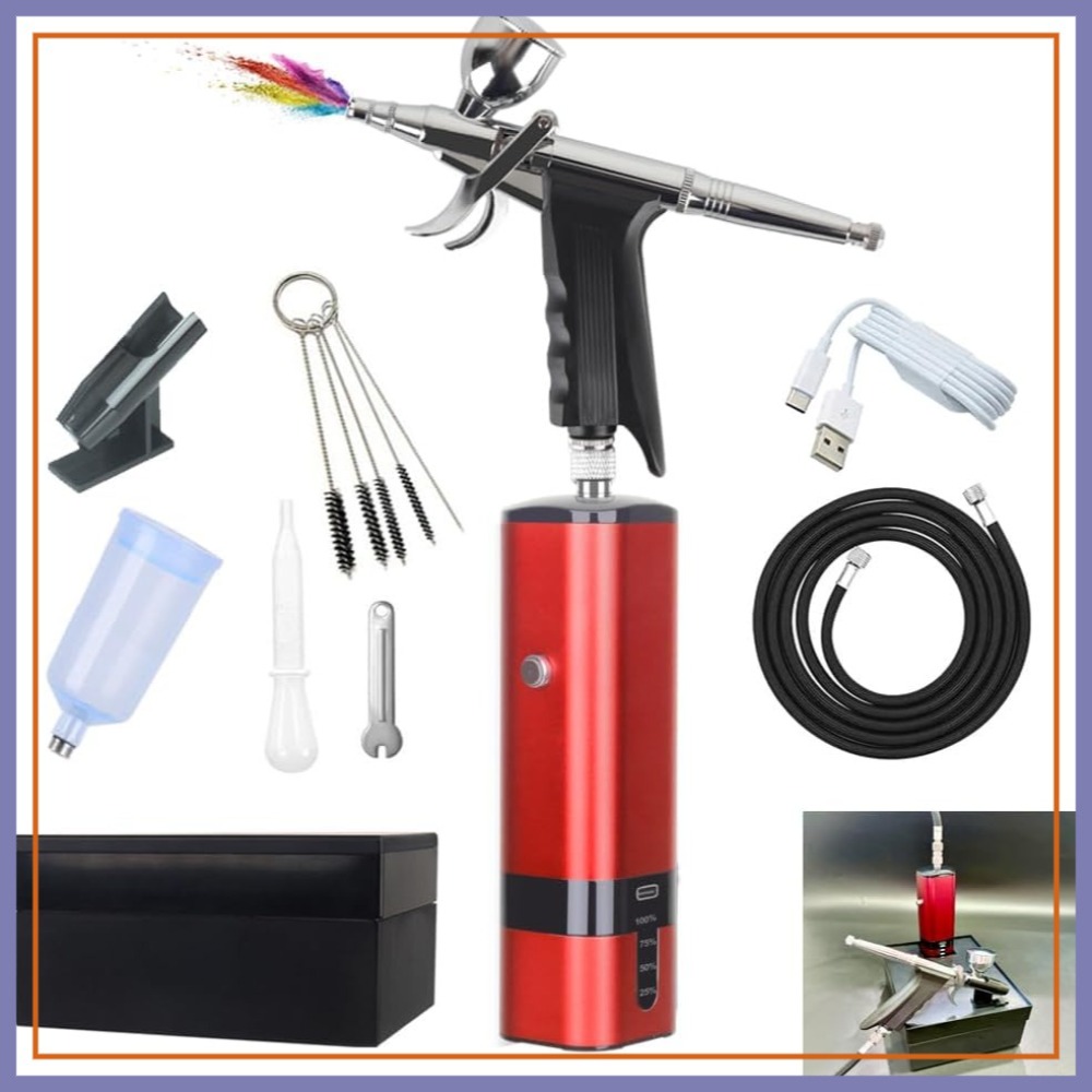 Portable Cordless Airbrush Kit - Nail Art Brush Set ulasan dan harga