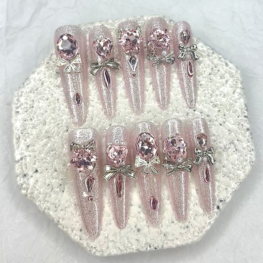 Luxury Pink Cat Eye Glitter St - Nail Art Cat Eye Pink ulasan dan harga