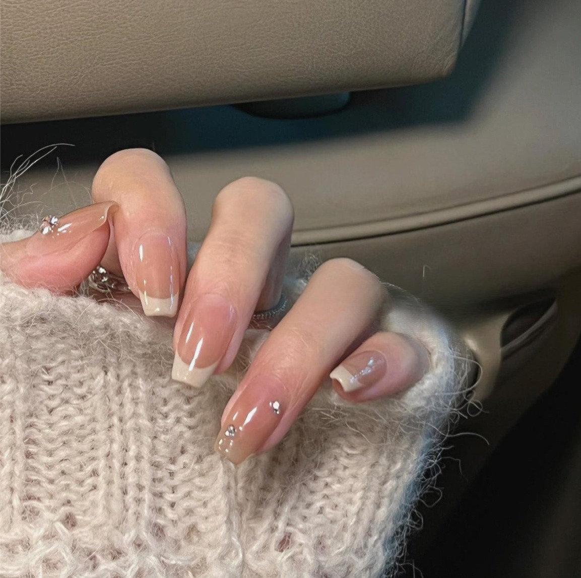 10Pcs Short Square French Hand - Nail Art Simple ulasan dan harga