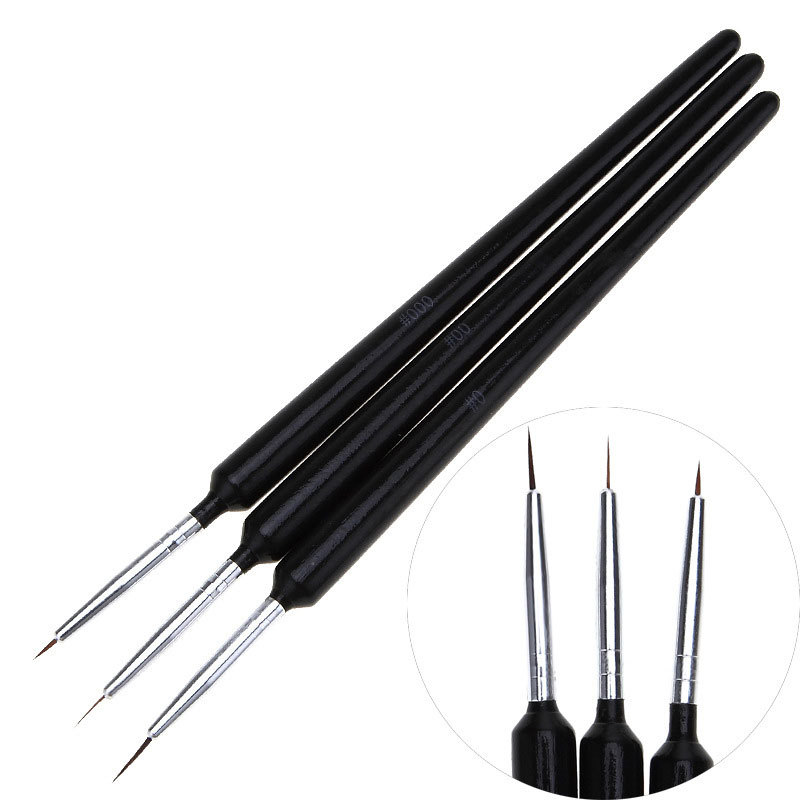 3Pcs Ultra-fine Nail Art Liner - Nail Art Brush Set ulasan dan harga