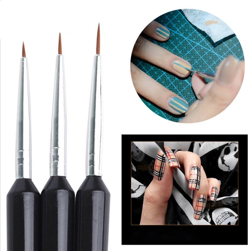 3Pcs Ultra-fine Nail Art Liner - Nail Art Brush Set ulasan dan harga
