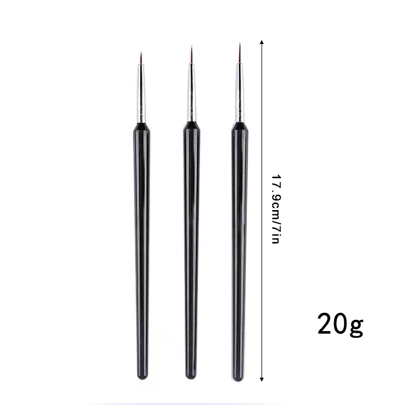 3Pcs Ultra-fine Nail Art Liner - Nail Art Brush Set ulasan dan harga
