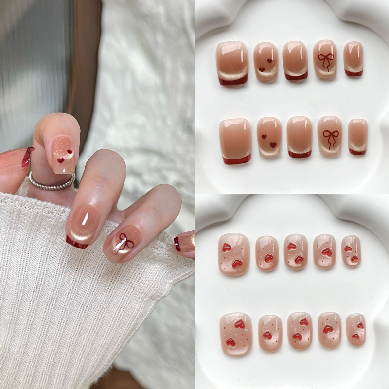 10Pcs French Style Cute Sweeth - Nail Art French Nails ulasan dan harga