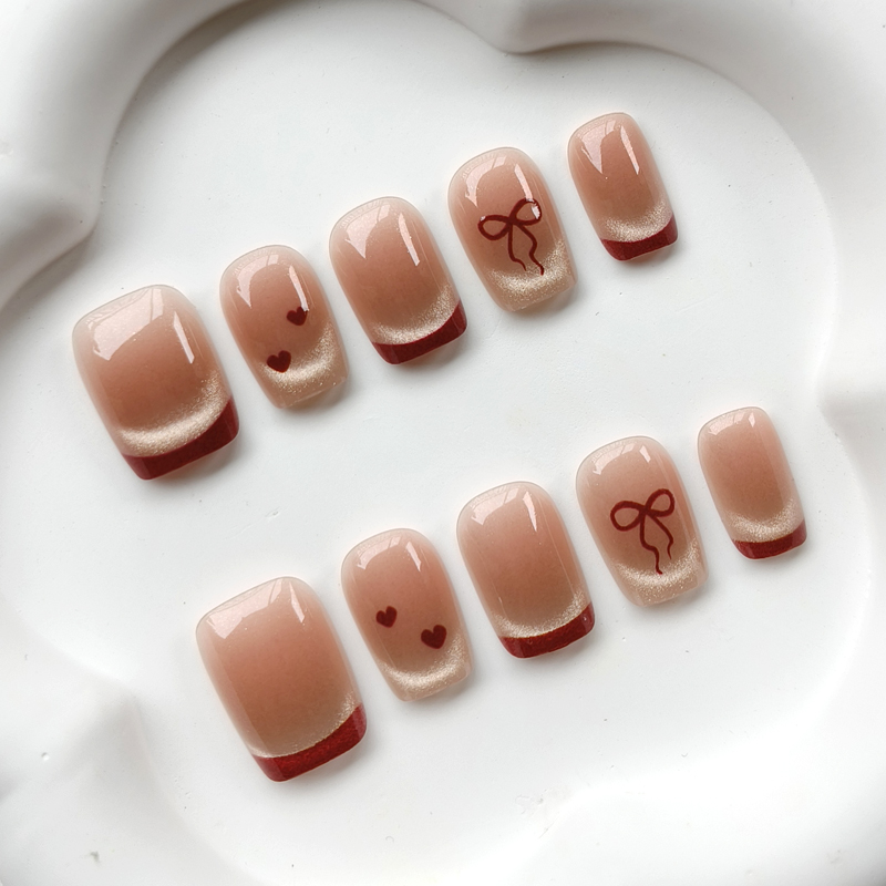 10Pcs French Style Cute Sweeth - Nail Art French Nails ulasan dan harga