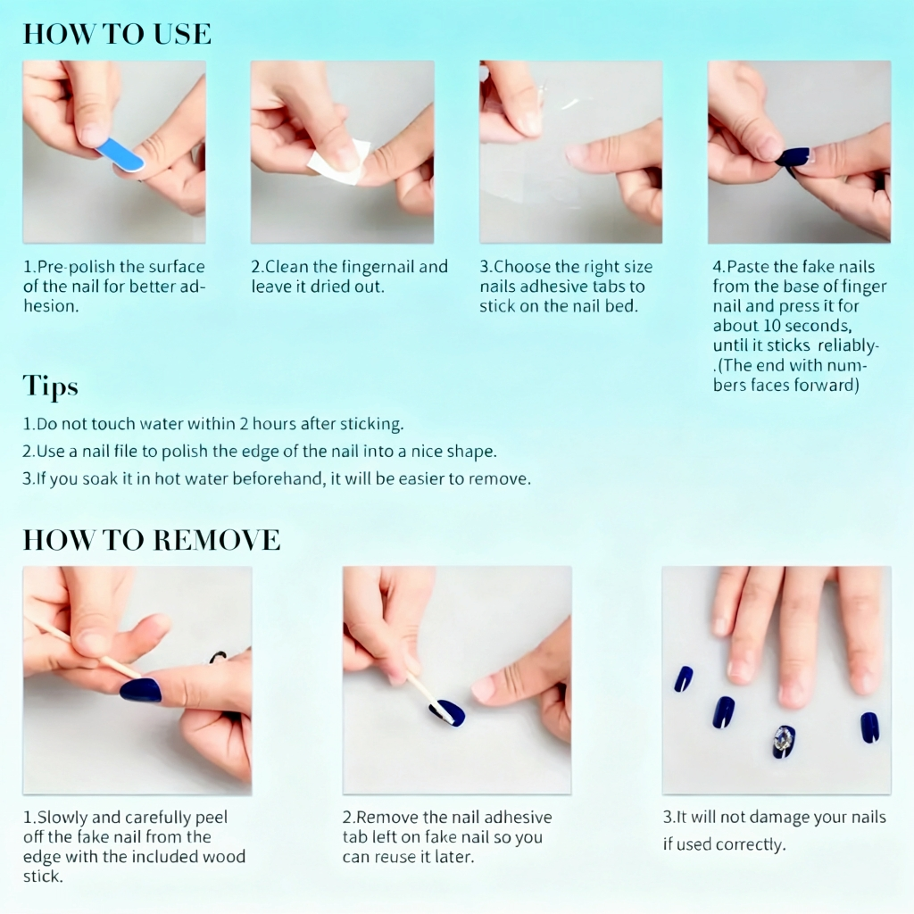 10pcs Pure Hand Pressed Long S - Nail Art Strawberry ulasan dan harga