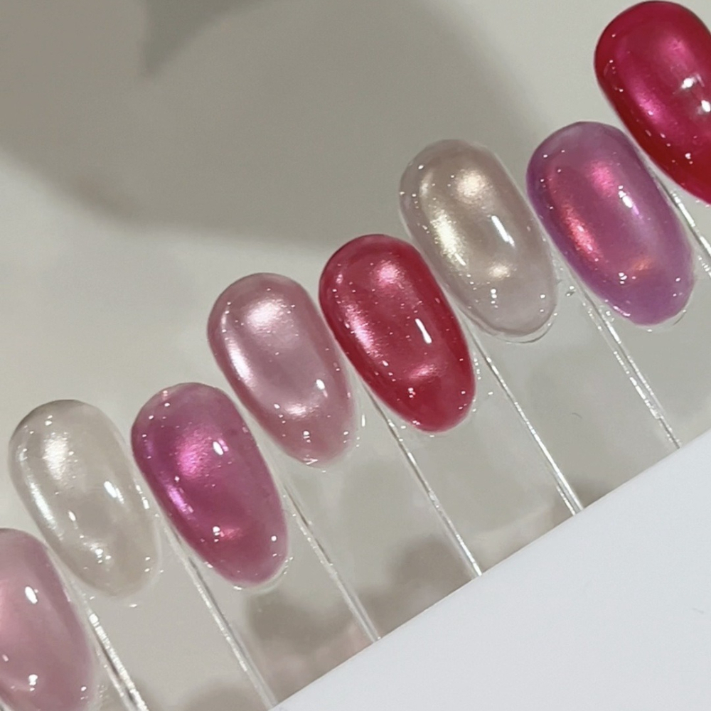 Peachy Pink Cat Eye Nail Gel P - Nail Art Cat Eye Pink ulasan dan harga