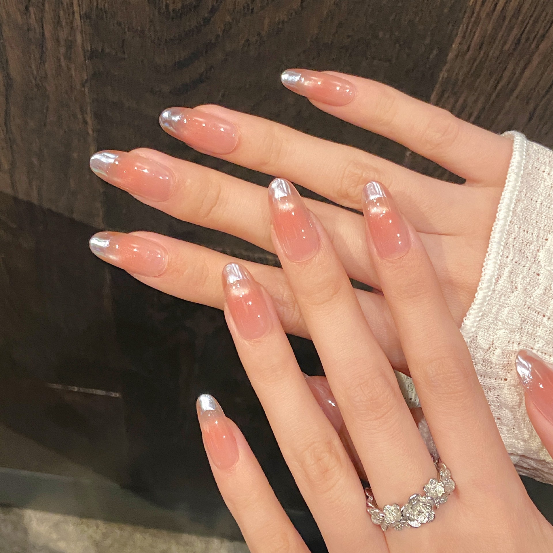 10pcs Pure Hand Pressed Oval N - Nail Art Simple ulasan dan harga