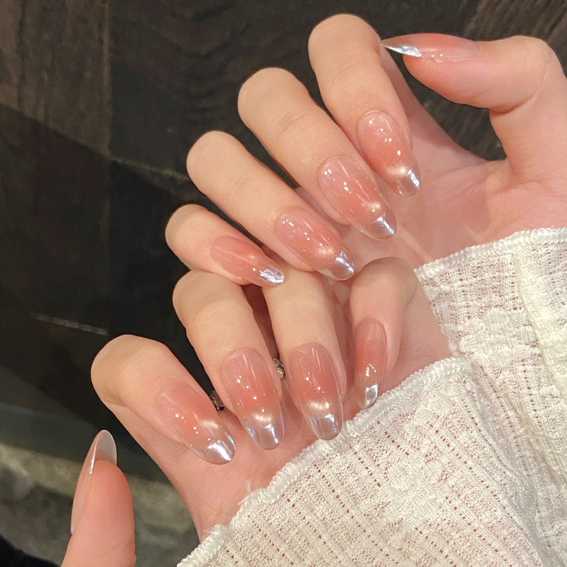 10pcs Pure Hand Pressed Oval N - Nail Art Simple ulasan dan harga