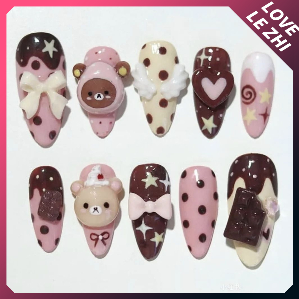 10Pcs Cartoon Kawaii Anime Ril - Nail Art Strawberry ulasan dan harga