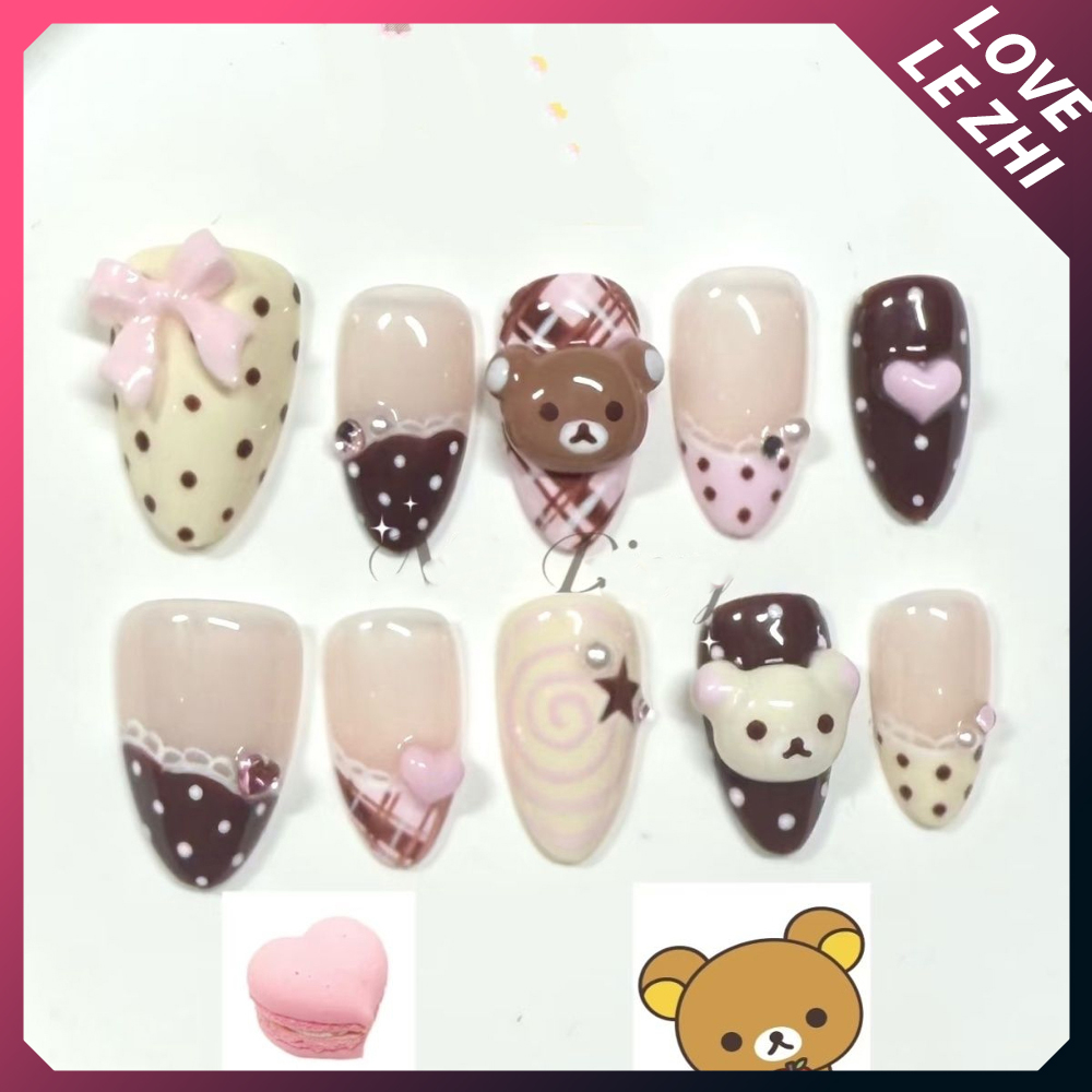 10Pcs Cartoon Kawaii Anime Ril - Nail Art Strawberry ulasan dan harga