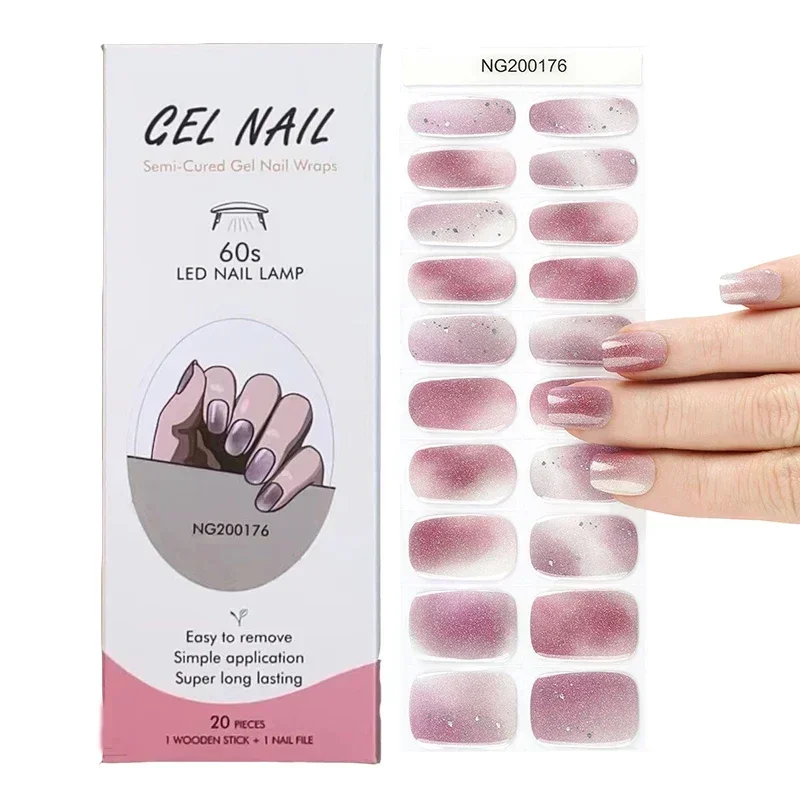 Semi-Cured Gel Nail Strips Pat - Striping Tape Nail ulasan dan harga